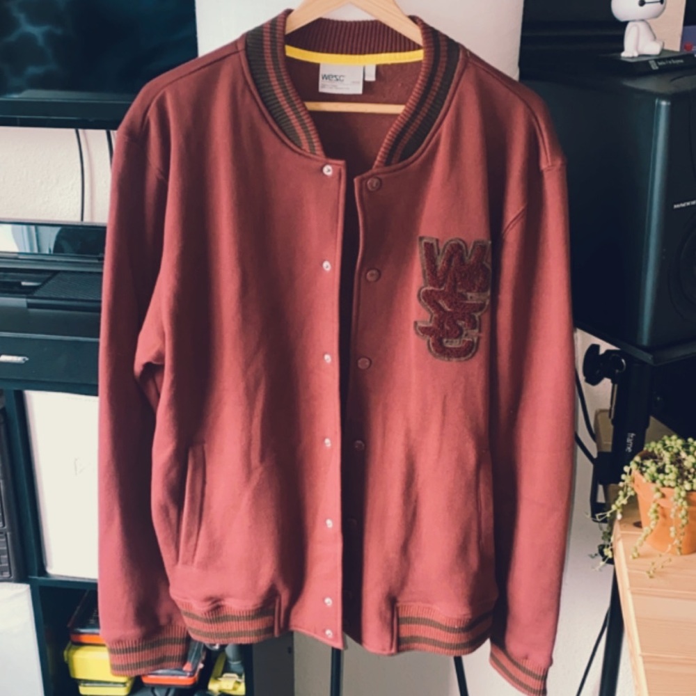 WeSC Red Varsity Cotton and Polyester Jacket